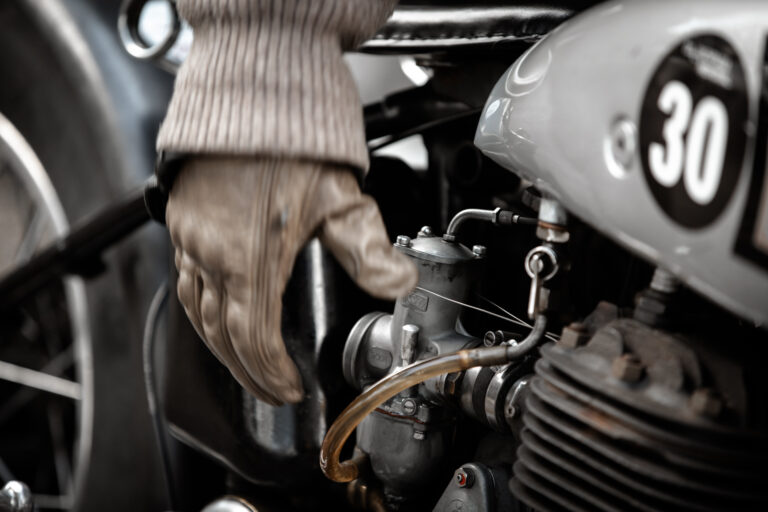 Ladypower Nostalgie Motorrad Stiefel hoch zum Schnüren Leder Handschuh Motor Nummer 30